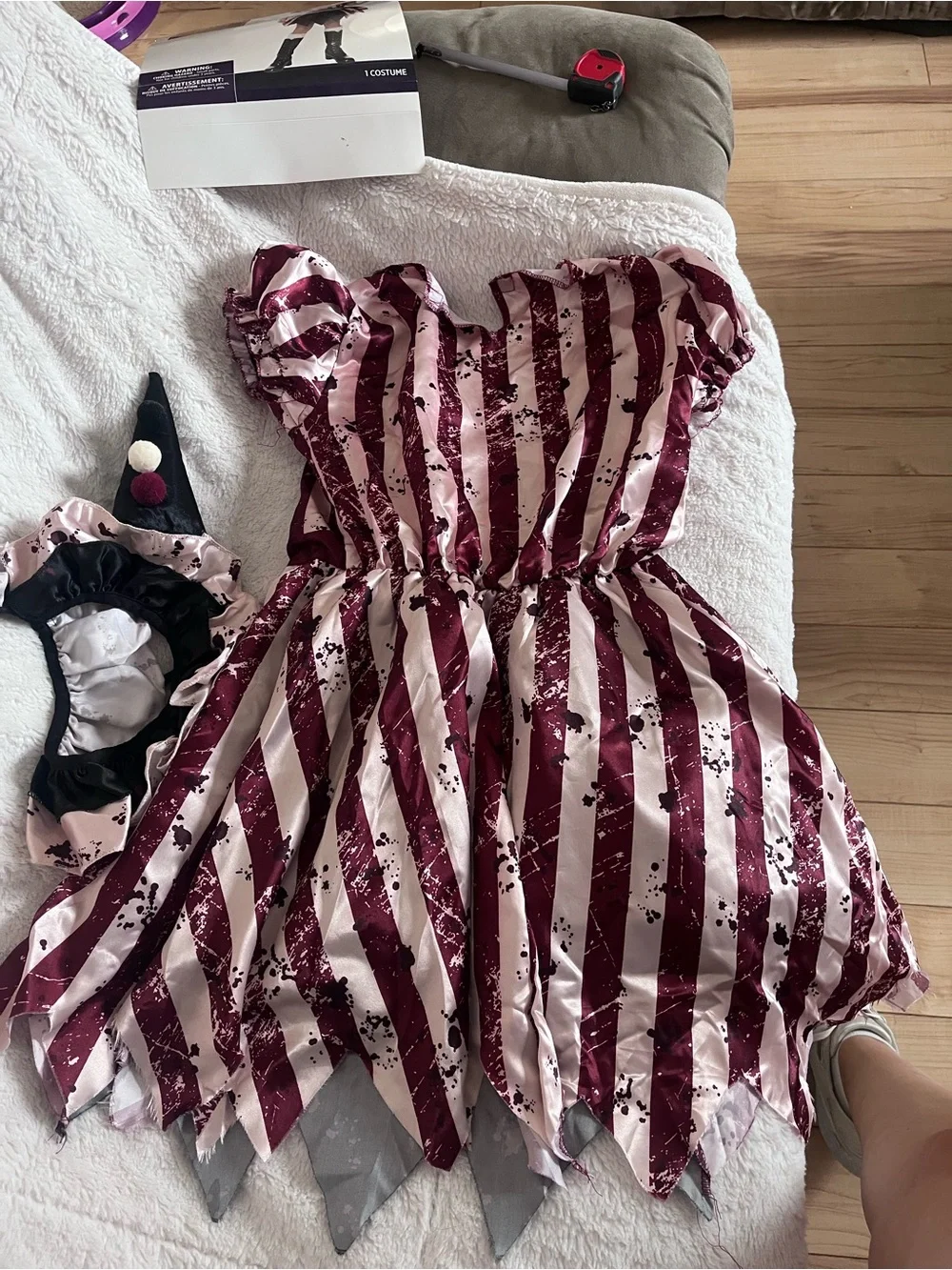 Haunted Harlequin Kids Costume - Red & Black